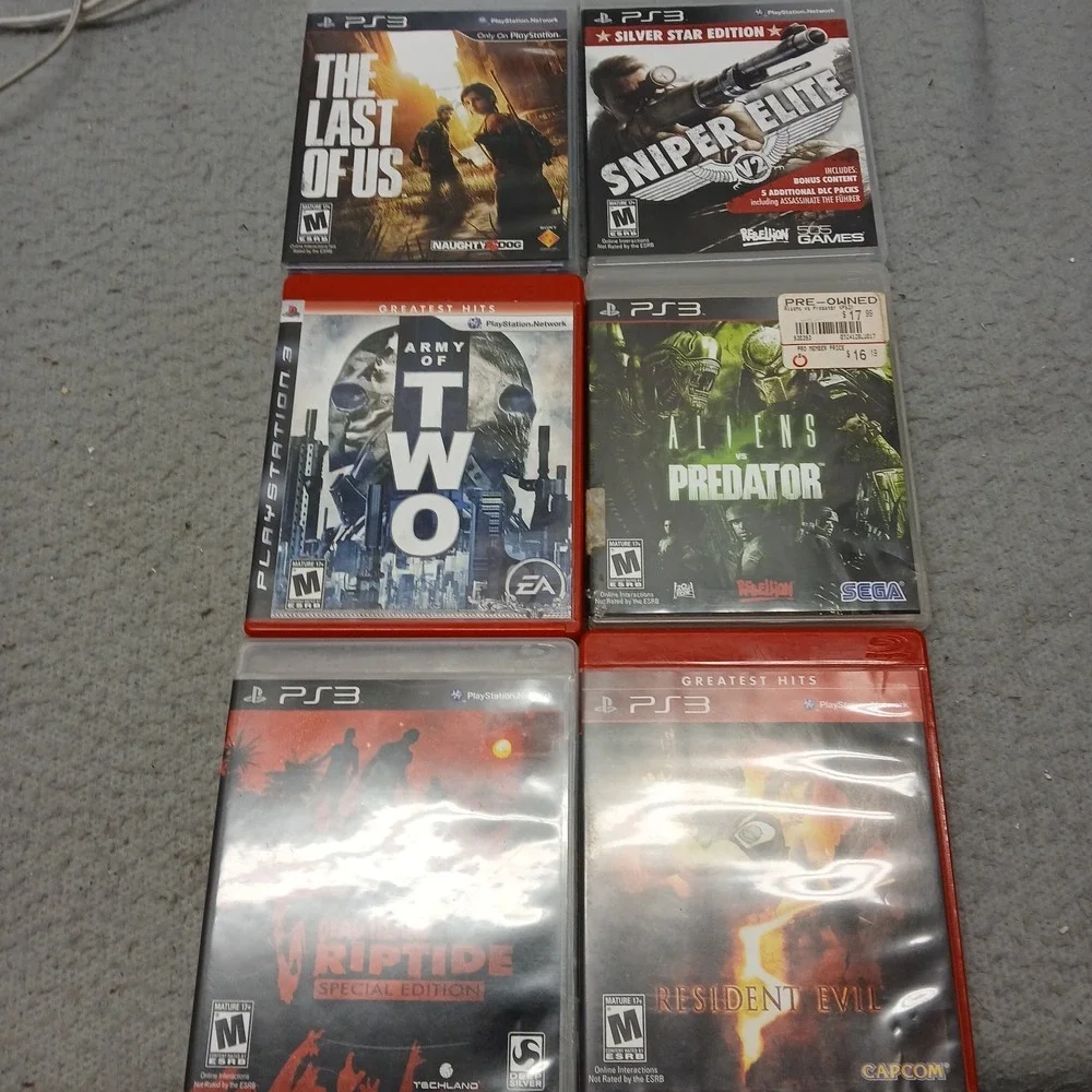 Lot of 6 Games Sony PlayStation 3 Resident Evil 5, The Last of us Plus More